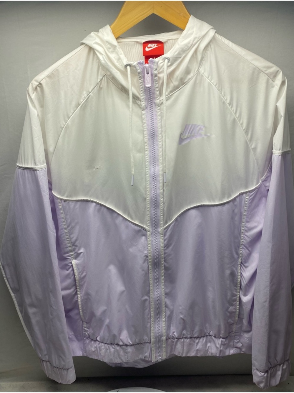 Women's Nike Sportswear Wind runner Jacket Windbreaker Lilac & White XL